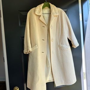 Vintage Retro Cream 60s Swing Jacket Coat